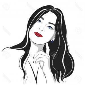 300x300 Woman With Flowing Hair Vector Catchsplace