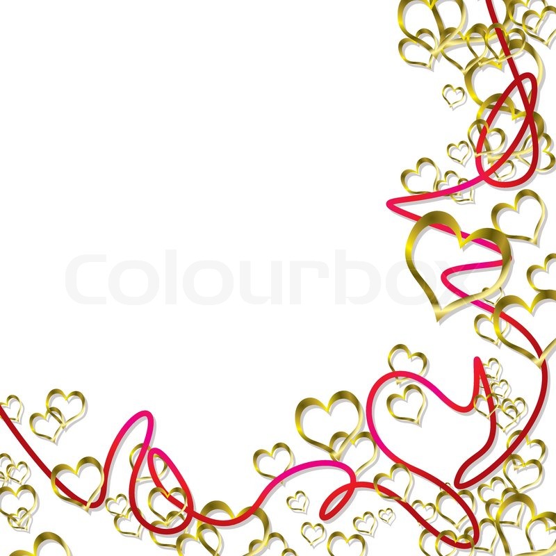 800x800 Gold Love Hearts With Shadow And Red Stock Vector Colourbox