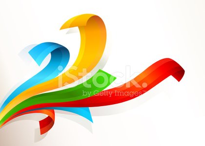 420x300 Rainbow Flowing Ribbons Stock Vectors