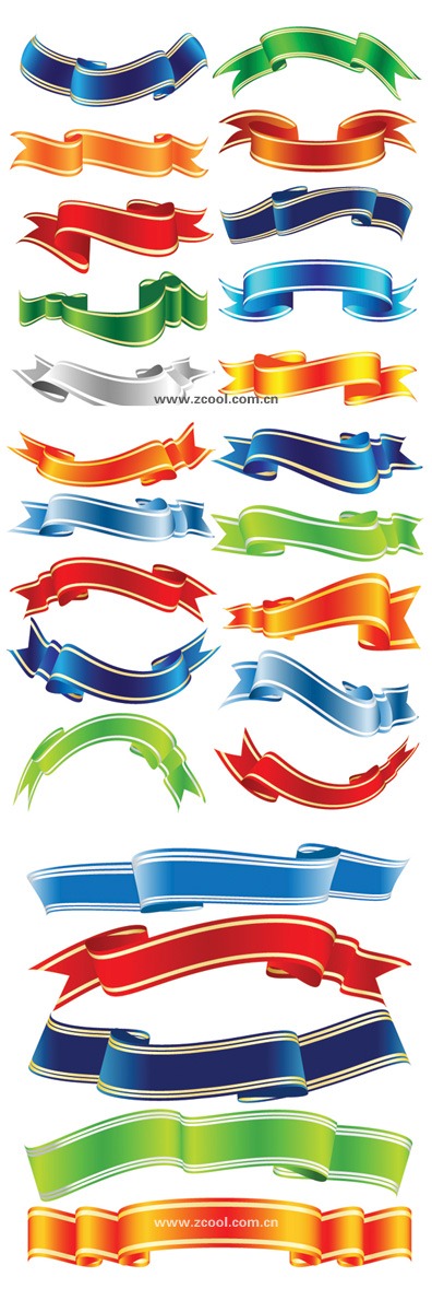 396x1200 Streamers Flowing Ribbon Ribbons Vector Graphics Collection My