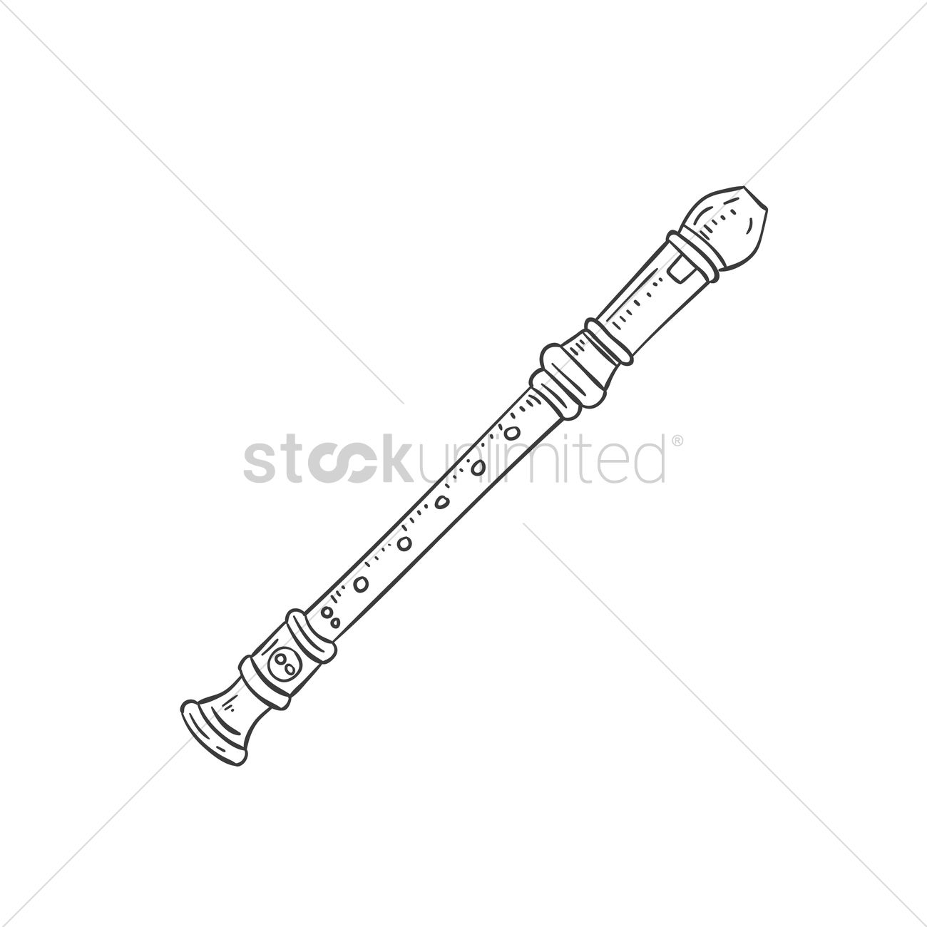 1300x1300 Flute Vector Image