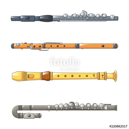 500x500 Flute Icon Set Cartoon Set Of Flute Vector Icons For Web Design
