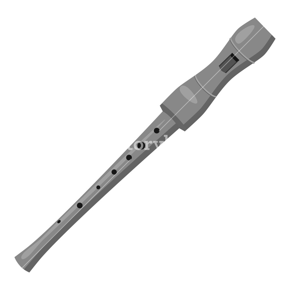 1000x1000 Flute Icon Gray Monochrome Illustration Of Flute Vector Icon