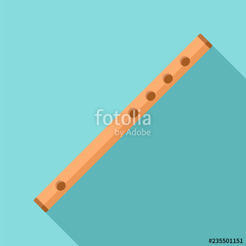 500x500 Wood Flute Icon Flat Illustration Of Wood Flute Vector Icon