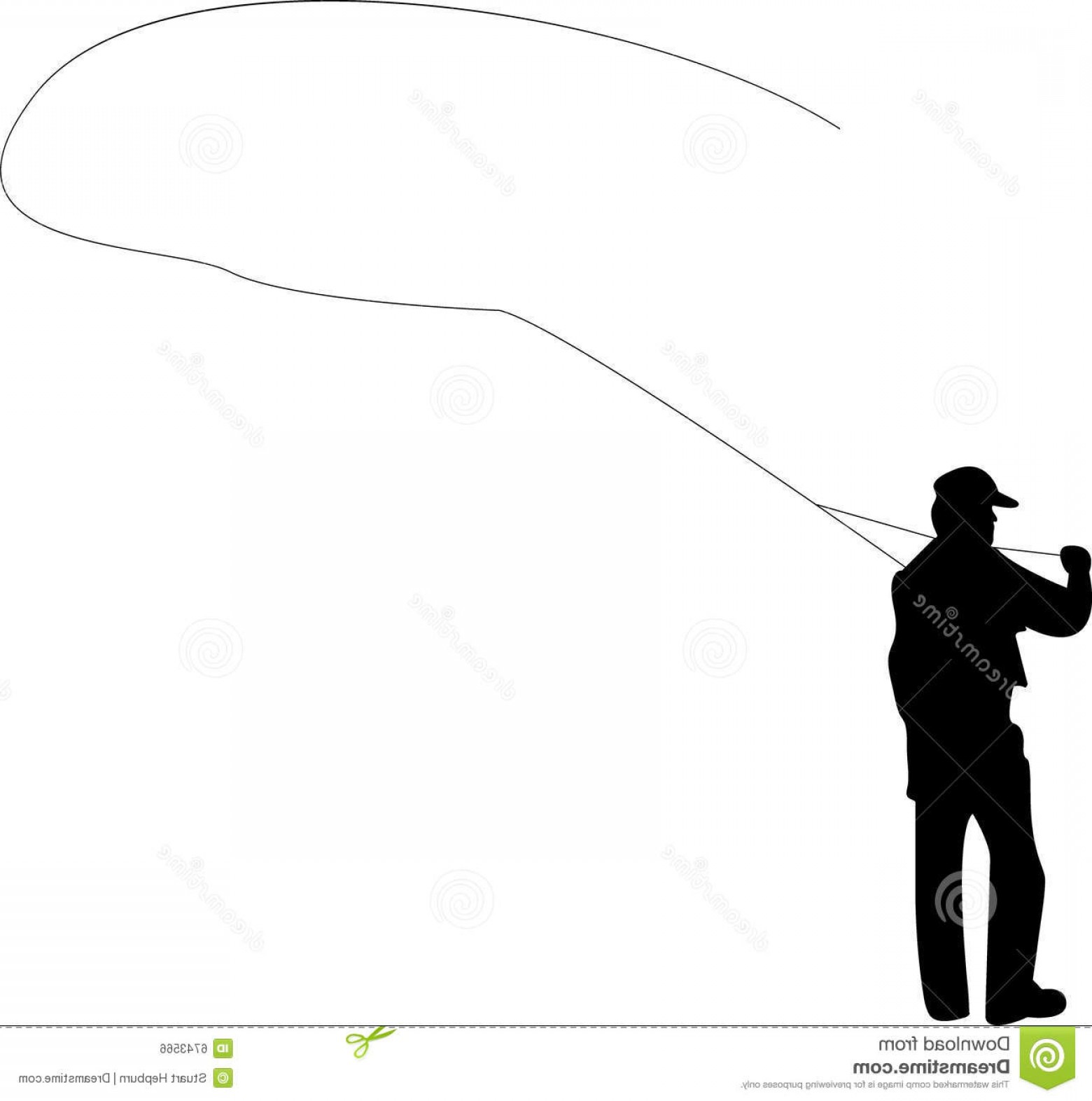 Fly Fishing Silhouette Vector at Vectorified.com | Collection of Fly ...