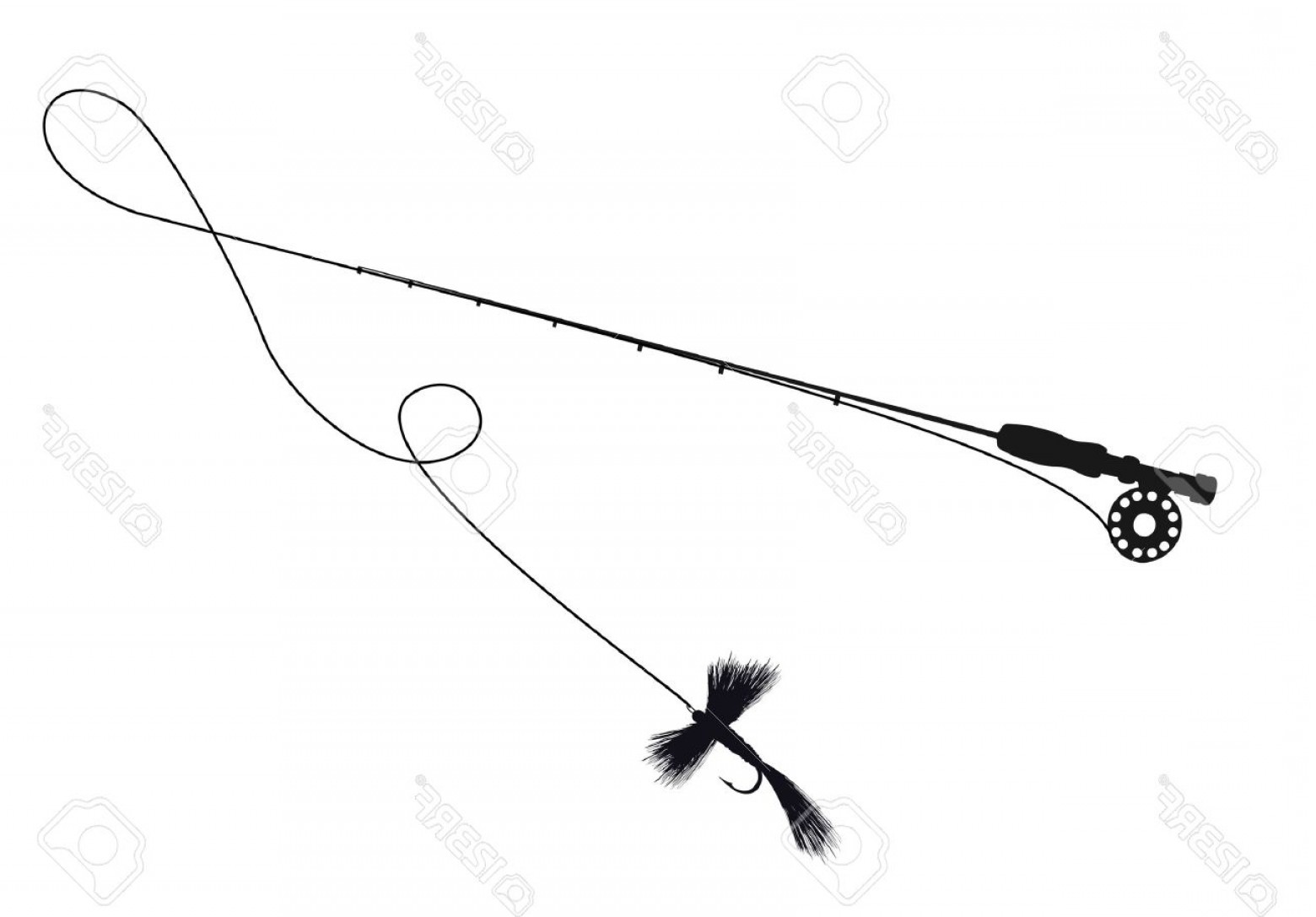 1560x1087 Photosilhouette Illustration Of A Fishing Rod And Fly Lure Soidergi