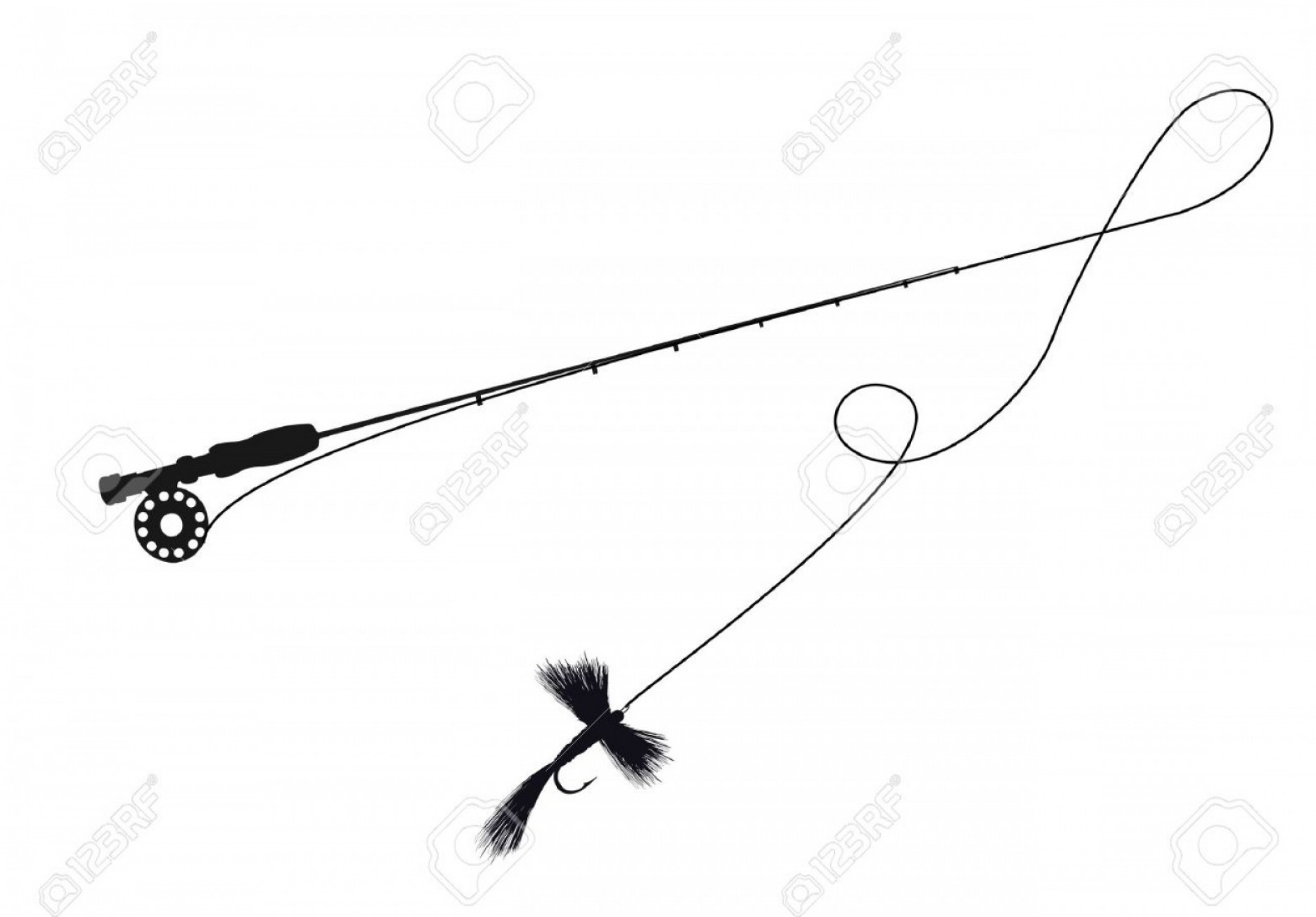 1872x1304 Fly Fishing Rods Vector Art Studiogrfx