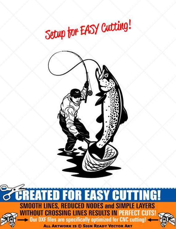 570x743 Salmon Fly Fishing Fish Clipart Vector Clip Art Etsy