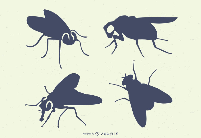 829x570 Fly Insect Silhouettes