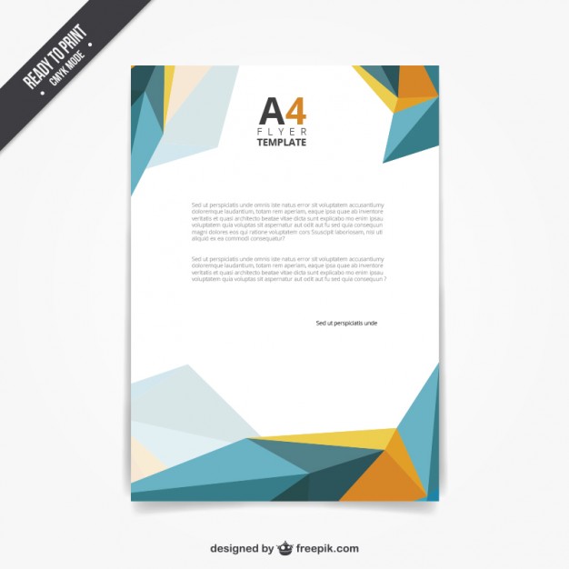 626x626 Flyer Template In Polygonal Style Vector Free Download
