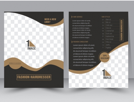 468x358 Flyer Template Vector Illustration With Checkered Background