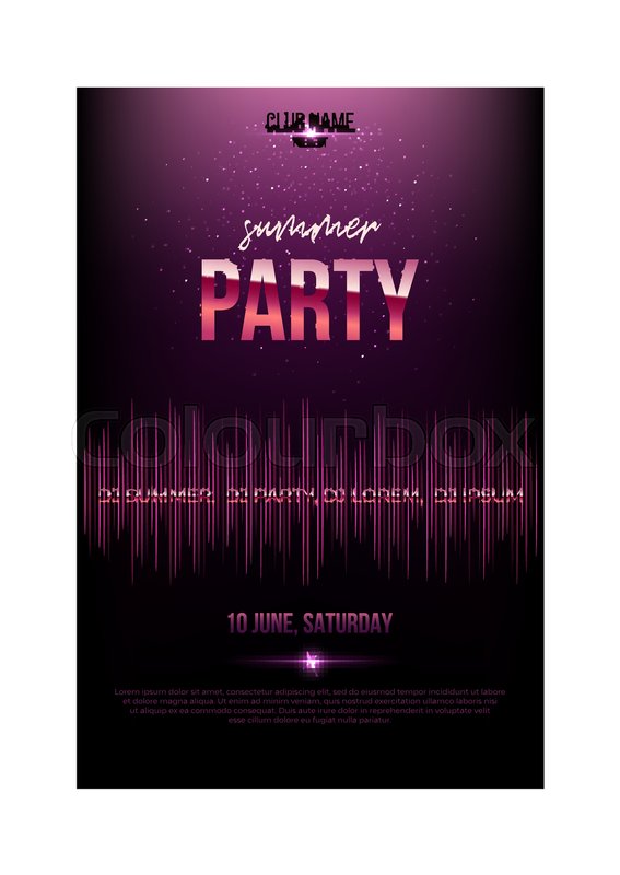 567x800 Summer Party Flyer Template Pink Stock Vector Colourbox