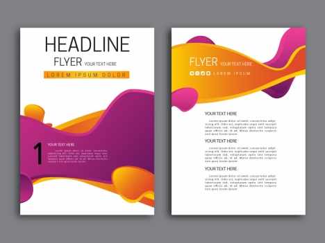 468x351 Abstract Violet And Orange Background Flyer Design Vectors Stock