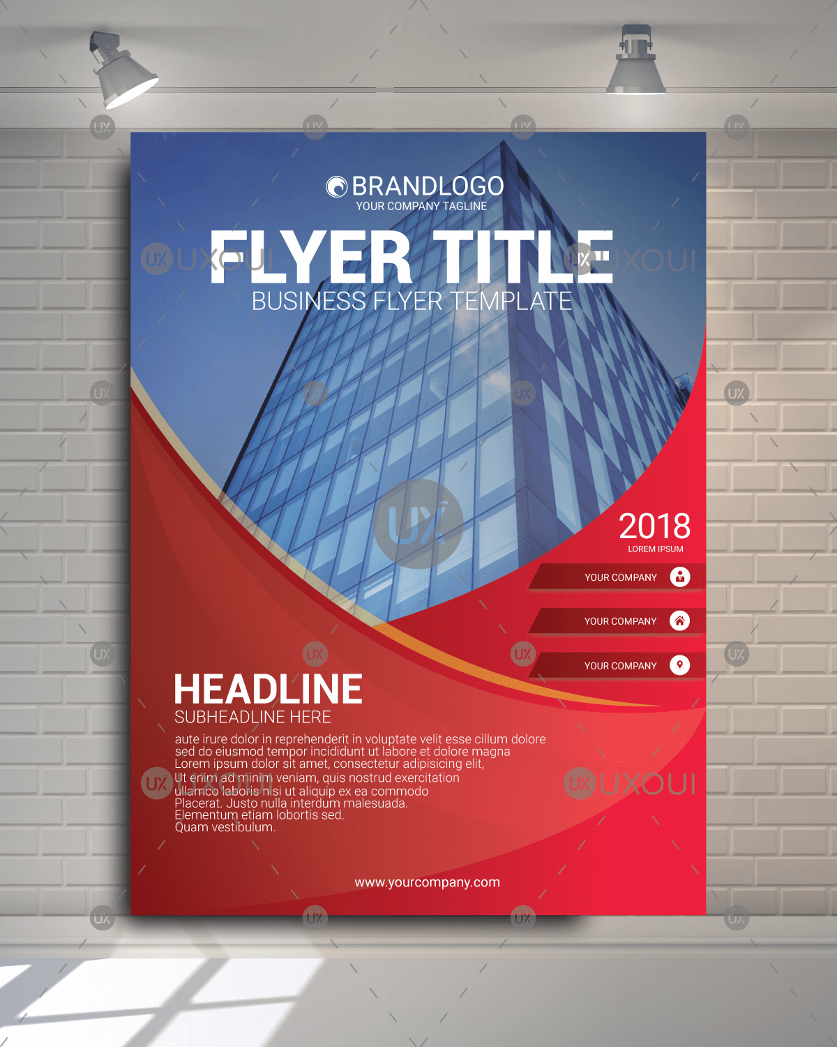 1200x1500 Modern Wavy Business Flyer Leaflet Design Vector Template Uxoui