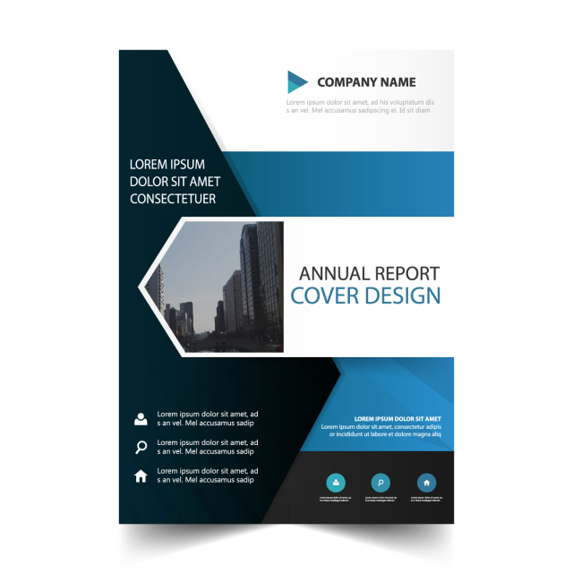 Blue Triangle Annual Report Flyer Design Vector Template For Free 640x640 Blue Triangle Annual Report Flyer Design Vector Template For Free