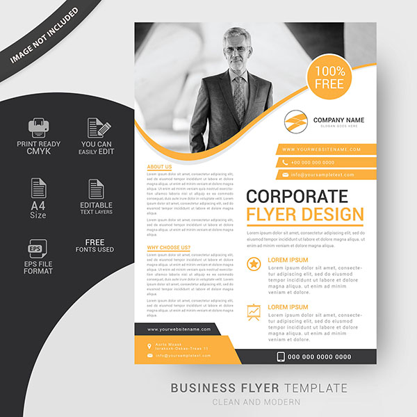 Clean Business Flyer Template Free Download 600x600 Clean Business Flyer Template Free Download