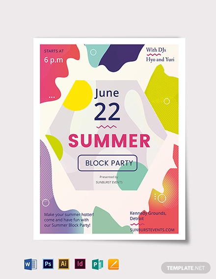 Summer Party Flyer Templates 440x570 Summer Party Flyer Templates