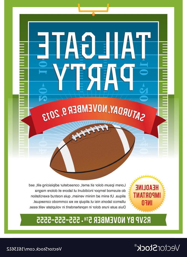 785x1080 Hd American Football Tailgate Party Flyer Vector Drawing