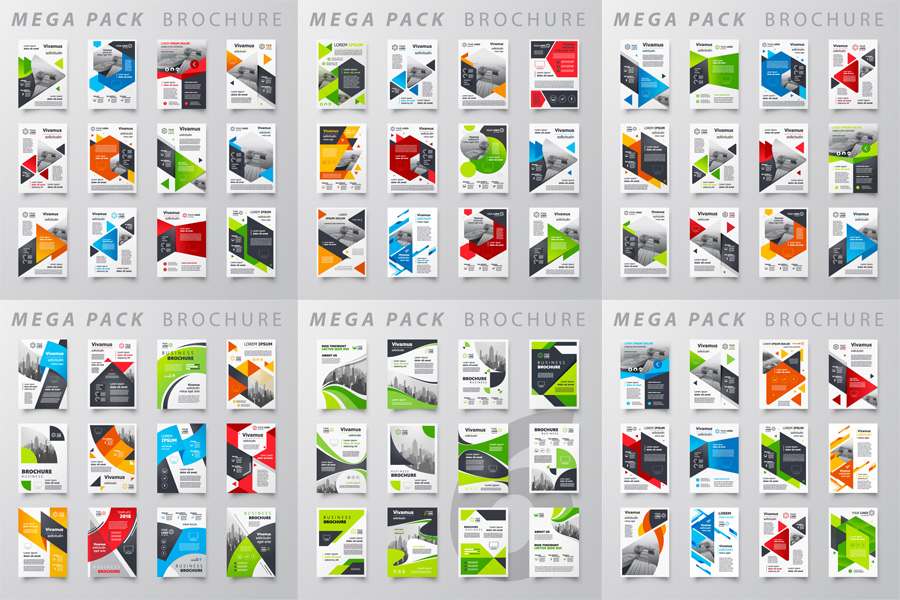 900x600 Mega Pack Brochure Design Template Flyer Vector