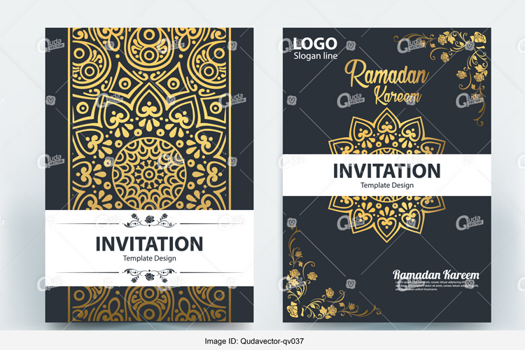 750x500 Ramadan Kareem Invitation Flyer Vector Template