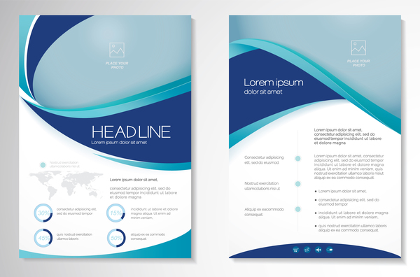 600x396 Abstract Business Flyer With Brochure Cover Template Vector