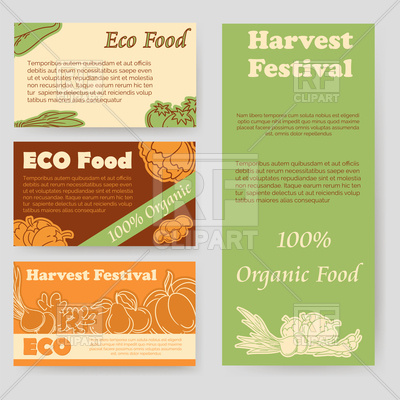 400x400 Harvest Festival And Eco Food Flyer Vector Image Of Objects
