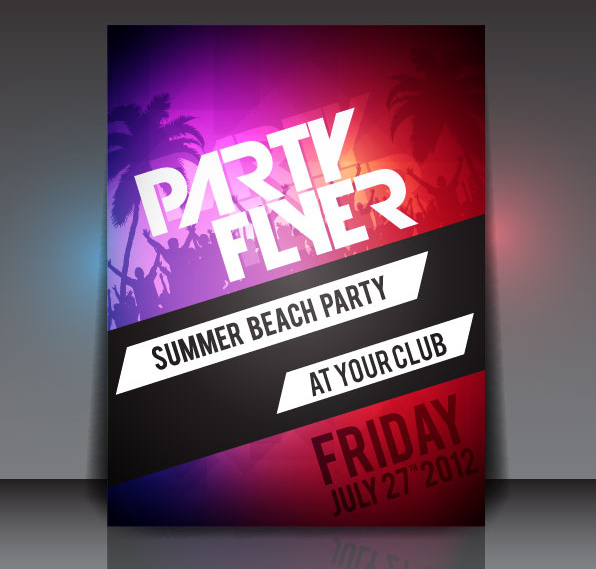 596x569 Set Of Beach Party Flyer Vector Free Vector In Encapsulated