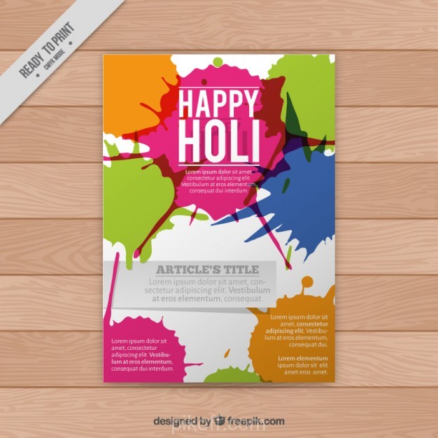 626x626 Colorful Splashes Holi Flyer Vector Free Download