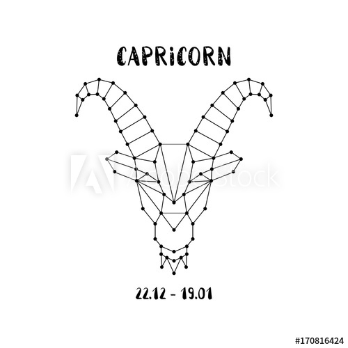 500x500 Zodiac Sign Capricorn Isolated On White Background Design Element
