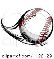 175x190 Cartoon Of A Flast Flying Baseball Royalty Free Vector Clipart