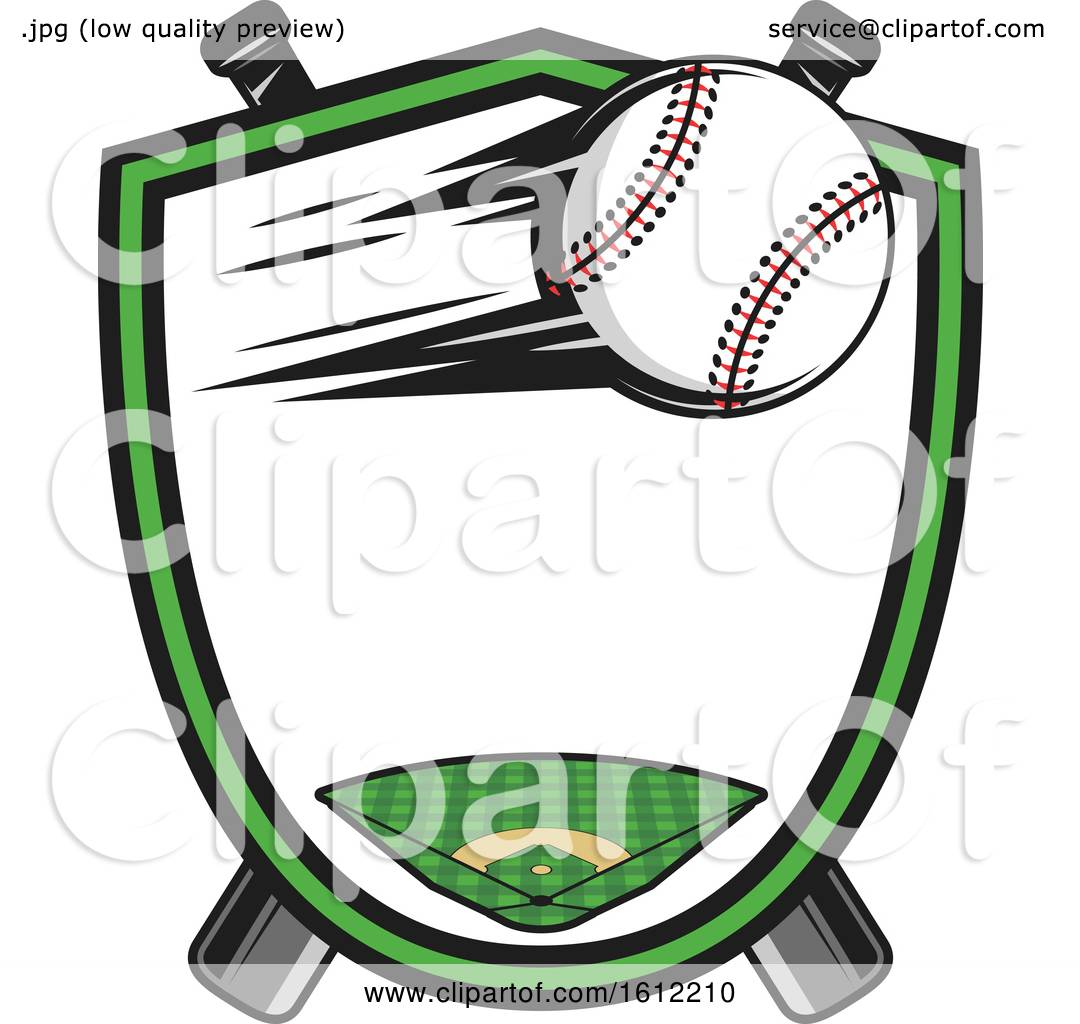 1080x1024 Clipart Of A Flying Baseball In A Shield Over Crossed Bats