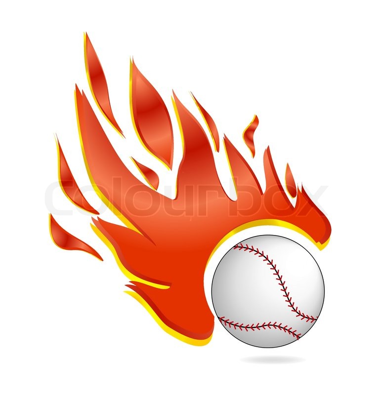 771x800 Fire And Fly Baseball Ball Symbol Stock Vector Colourbox