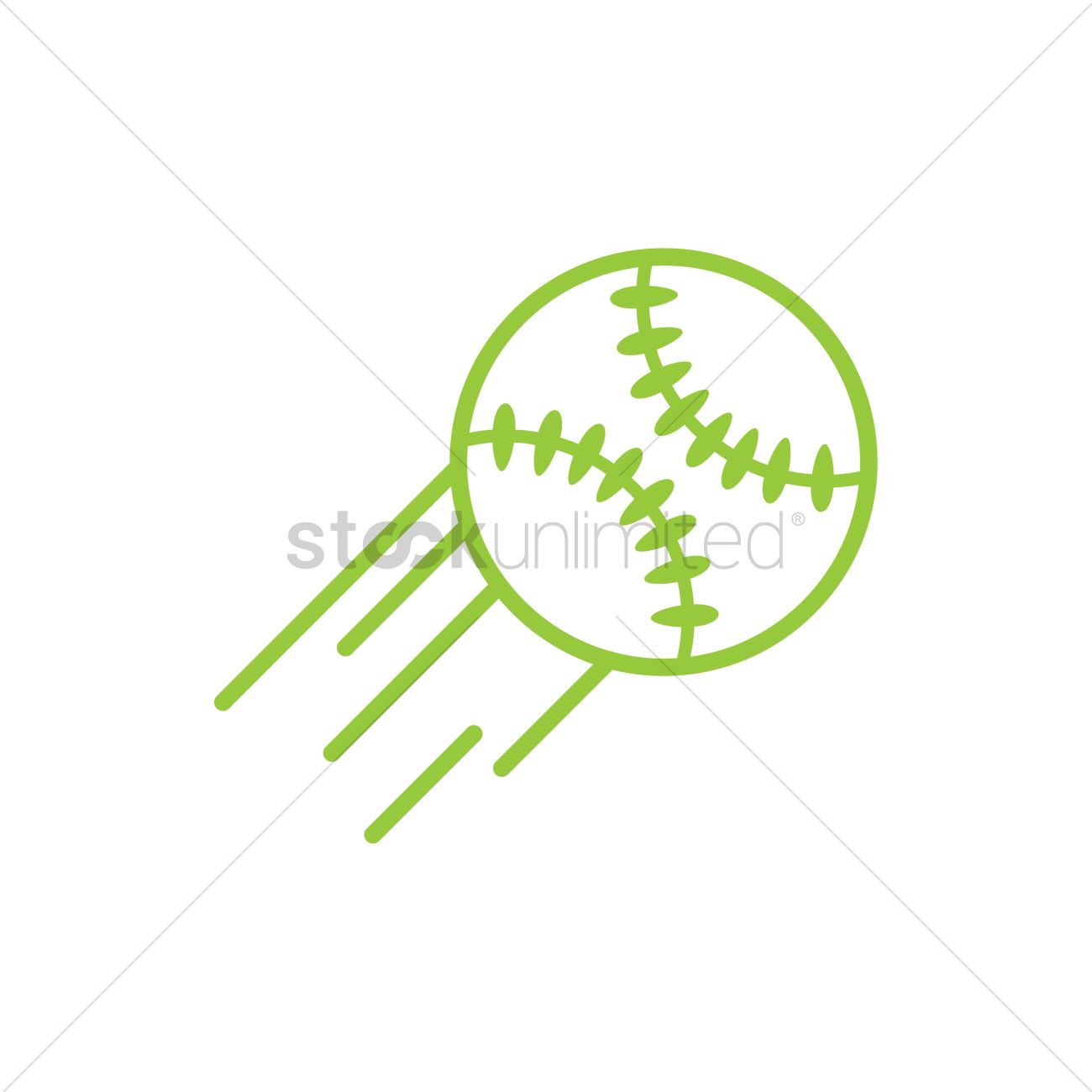 1300x1300 Flying Baseball Vector Image