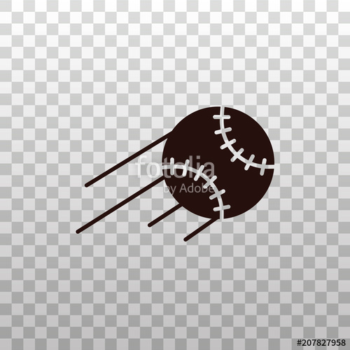 500x500 Flying Baseball Or Softball With Speeding Motion Lines