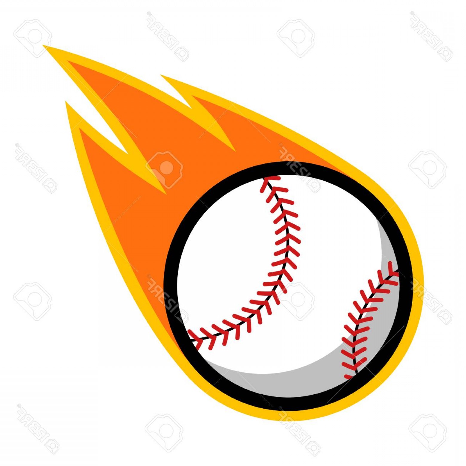 1560x1560 Photostock Vector Baseball Sport Comet Fire Tail Flying Logo