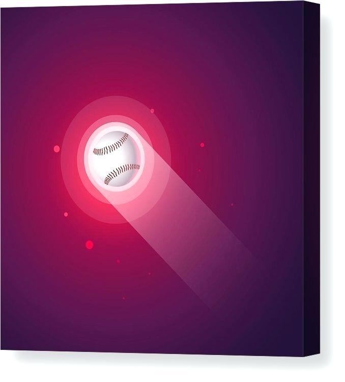 678x750 Softball Canvas Print Featuring The Drawing Flying Baseball