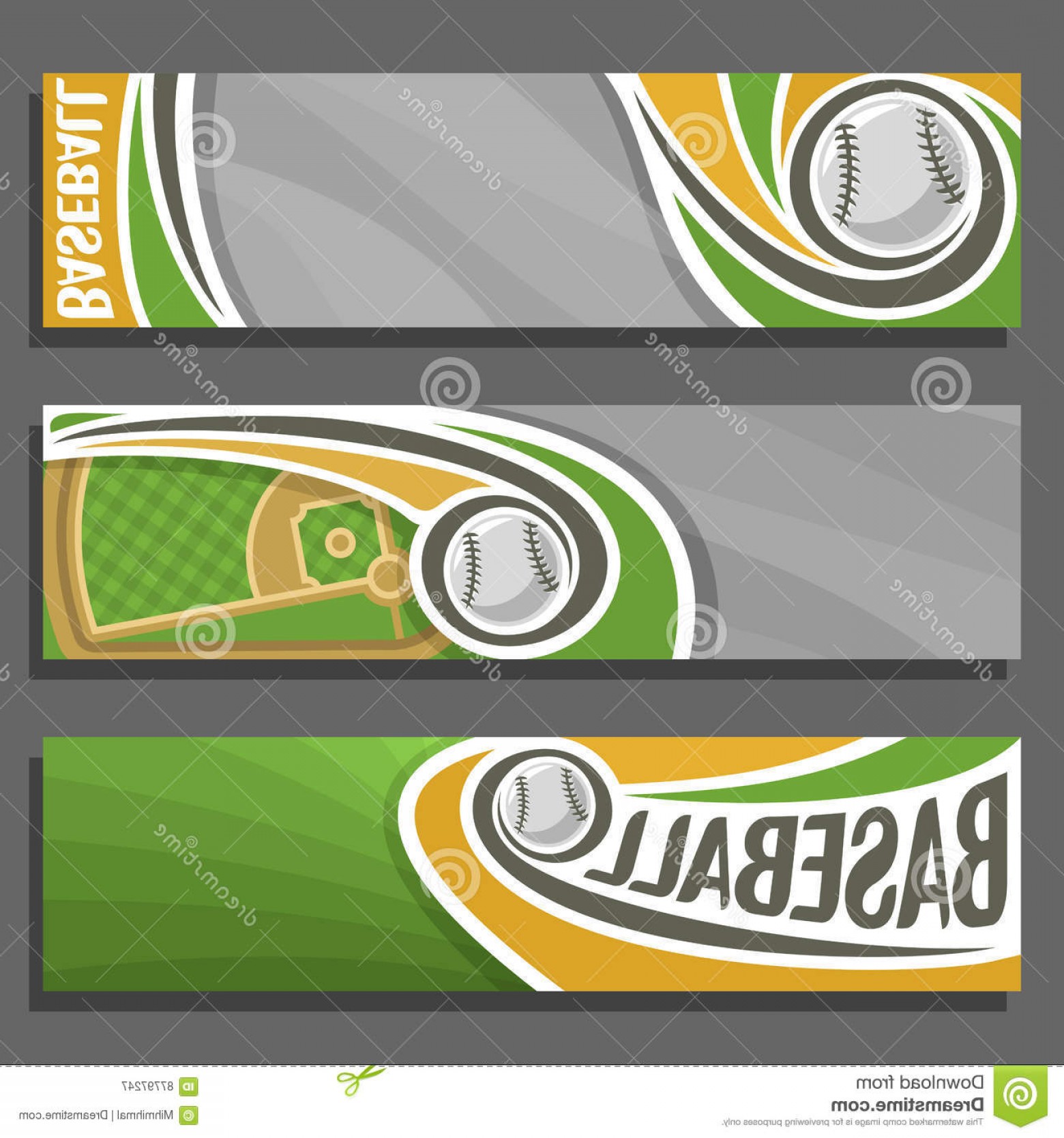 1560x1668 Stock Illustration Vector Horizontal Banners Baseball Cartoon