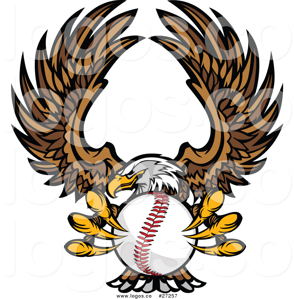 1024x1044 Vector Logo Of A Fierce Bald Eagle Mascot Flying With A Baseball