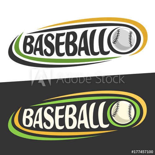 500x500 Vector Logos For Baseball Sport, Flying On Trajectory Ball