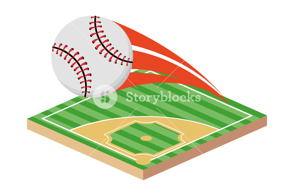 1000x667 Baseball Ball Flying Across Field Sport Cartoon Vector