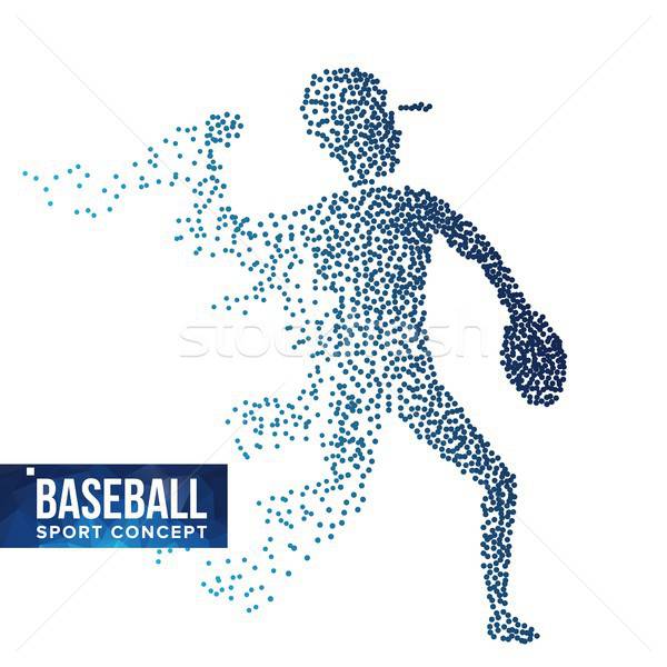 600x600 Baseball Player Silhouette Vector Grunge Halftone Dots Dynamic