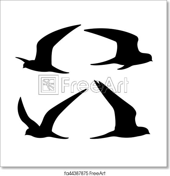 561x581 Free Art Print Of Flying Birds Silhouettes Flying Birds