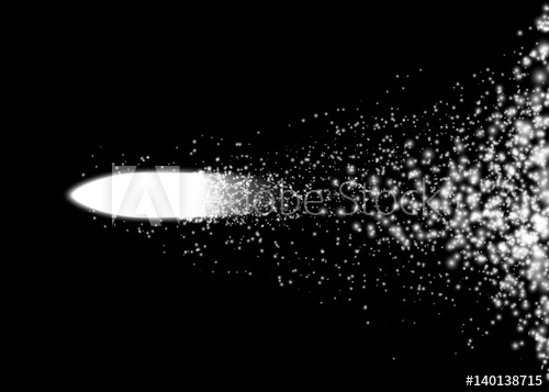 500x357 Flying Bullet From Light Particles Vector Illustration