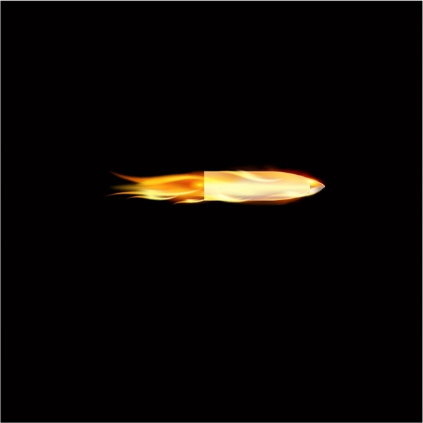 600x600 Flying Bullet With Flame Free Vector In Adobe Illustrator