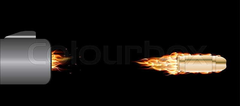 800x354 Shot From A Gun Flying Bullet Vector Stock Vector Colourbox