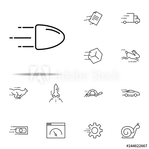 500x500 Flying Bullet Icon Speed Icons Universal Set For Web And Mobile