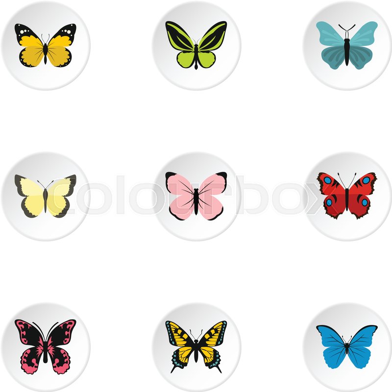 Flying Butterfly Icons Set Flat Stock Vector Colourbox 800x800 Flying Butterfly Icons Set Flat Stock Vector Colourbox