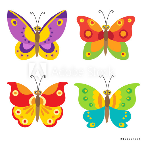 Set Of Simple Flying Butterfly Butterfly Vector Set Icons 500x500 Set Of Simple Flying Butterfly Butterfly Vector Set Icons