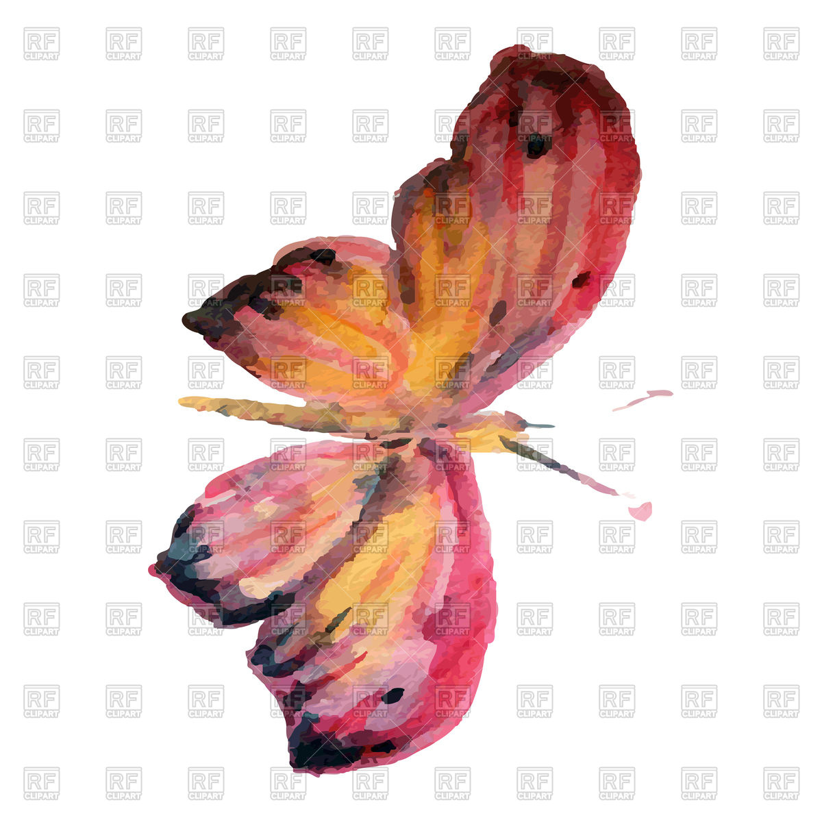 Watercolor Beautiful Flying Butterfly Vector Image Of Plants 1200x1200 Watercolor Beautiful Flying Butterfly Vector Image Of Plants