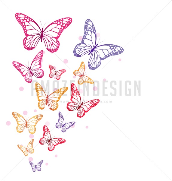 Flying Butterflies Vector Illusration 572x600 Flying Butterflies Vector Illusration